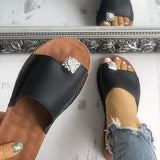 Corashoes Shiny Embellished Single Strap Toe Ring Slippers