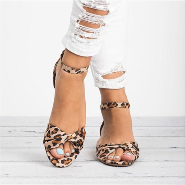 Corashoes Casual Leopard Adjustable Buckle Sandals