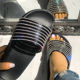 Corashoes Shiny Strappy Slip-On Sandals