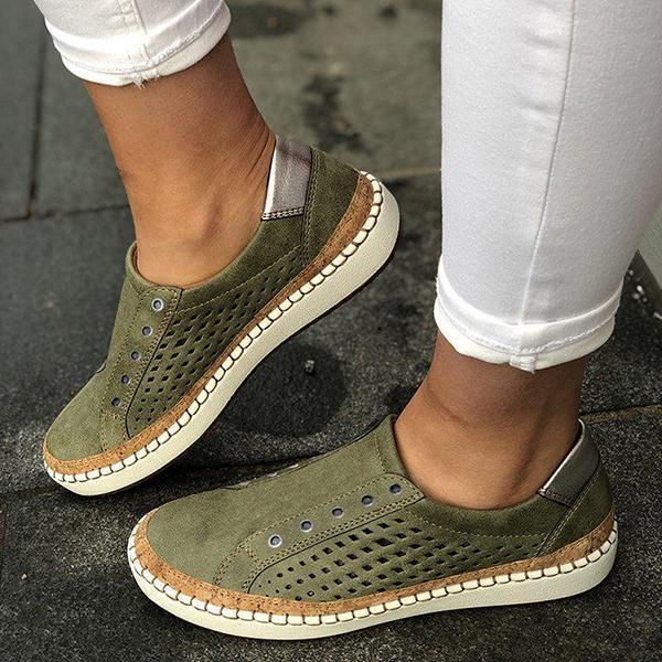 Corashoes Women Casual Summer Slip On Hollow-Out Sneakers