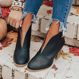Corashoes Fashion Faux Leather Slip-on Boots
