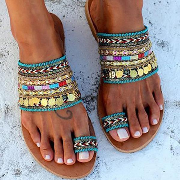Corashoes Ethnic Boho Style Toe Ring Sandals