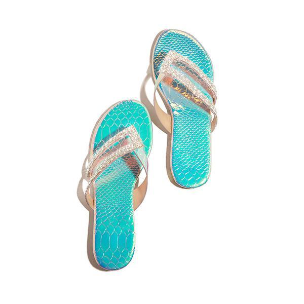 Corashoes Shiny Rainstone Casual Flip-flop Slippers