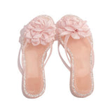 Corashoes Blossom Clear Thong Strap Embellished Outter Sole Slippers