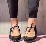 Corashoes Point Toe Lace-Up Flats Sandals