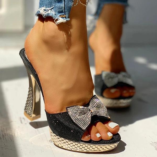 Corashoes Women Fashion Paillette Rhinestone Slip-on Sandals