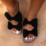 Corashoes Women Comfy Double Bowknot Slip On Sandals