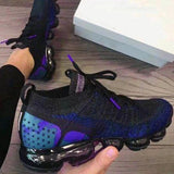 Corashoes Women Round Toe Pu All Season Purple Sneakers