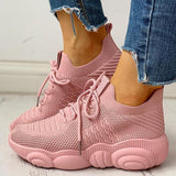 Corashoes Non-Slip Knitted Breathable Lace-Up Yeezy Sneakers