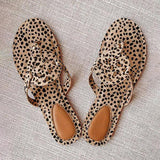 Corashoes Leopard Printed Hollow Out Beach Slippers