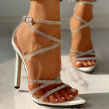 Corashoes Sexy Studded Multi-strap Lace-Up Thin Heels