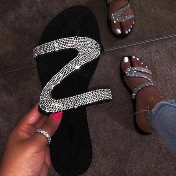 Corashoes Diamond Strap Embellished Sandals