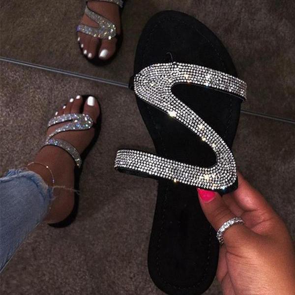 Corashoes Diamond Strap Embellished Sandals