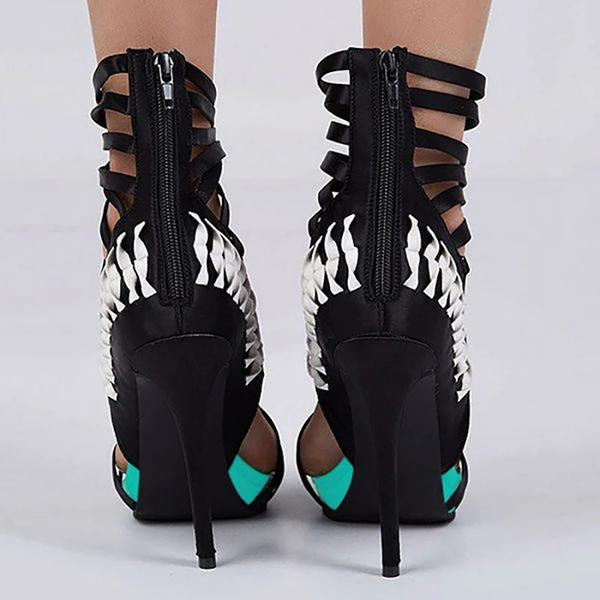 Corashoes Trendy Zipper Stiletto Heels