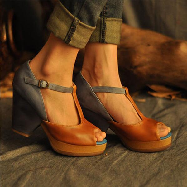 Corashoes Open Toe Artificial Leather Summer Sandals