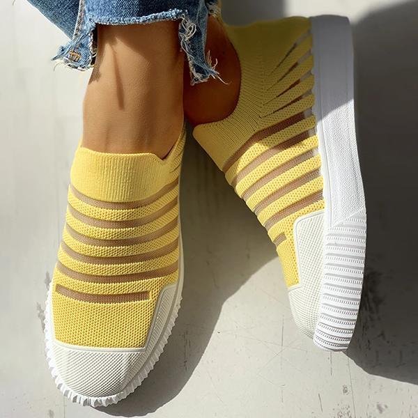 Corashoes Hollow Out Patchwork Casual Sneakers