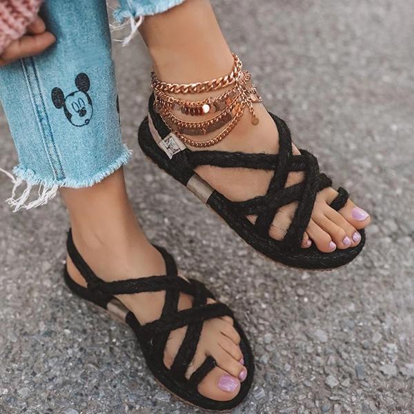 Corashoes Women Casual Summer Lace Up Slide Sandals