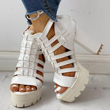 Corashoes Hollow Out Platform Chunky Heeled Sandals