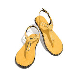 Corashoes Gold-Tone Hardware Buckle Slippers