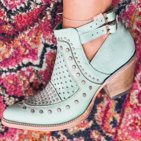 Corashoes Studded Pointed Playful Booties