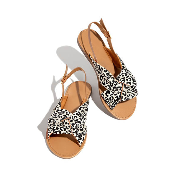 Corashoes Front-Knot Detailing Printed Sandals
