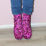 Corashoes Vintage Fury Leopard Print Wedge Heel Boots