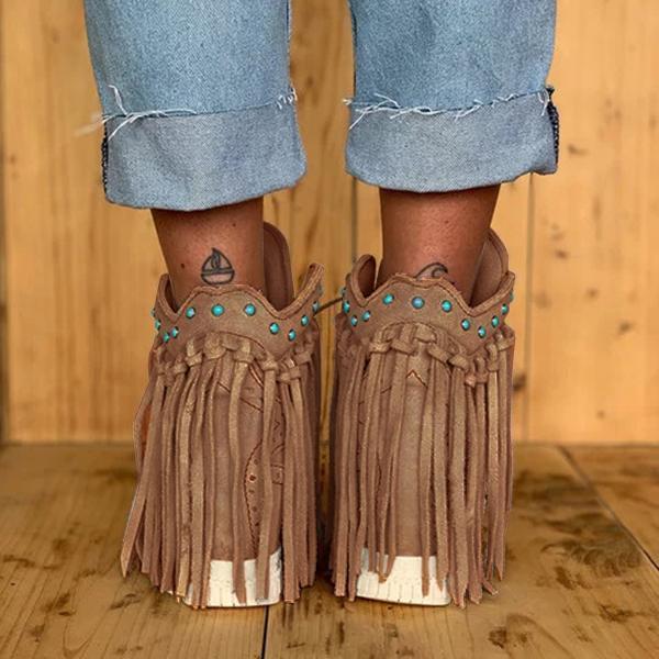 Corashoes Tassel Wedge Heel Faux Suede Spring/fall Boots