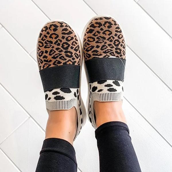 Corashoes Leopard Flat Heel Sneakers