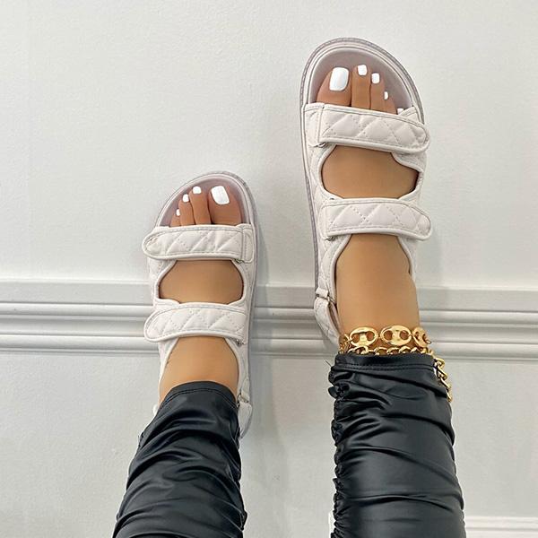 Corashoes Audrey Velcro Straps Flat Sandals