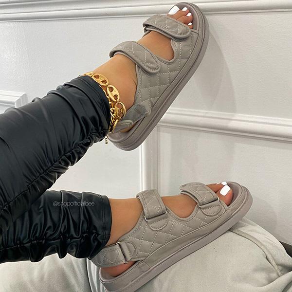 Corashoes Audrey Velcro Straps Flat Sandals