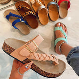 Corashoes Women's Stylish Plaited Toe Loop Flat Sandals