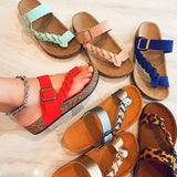 Corashoes Women's Stylish Plaited Toe Loop Flat Sandals
